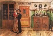 Carl Larsson Tuixt Christmas and New Years oil painting artist